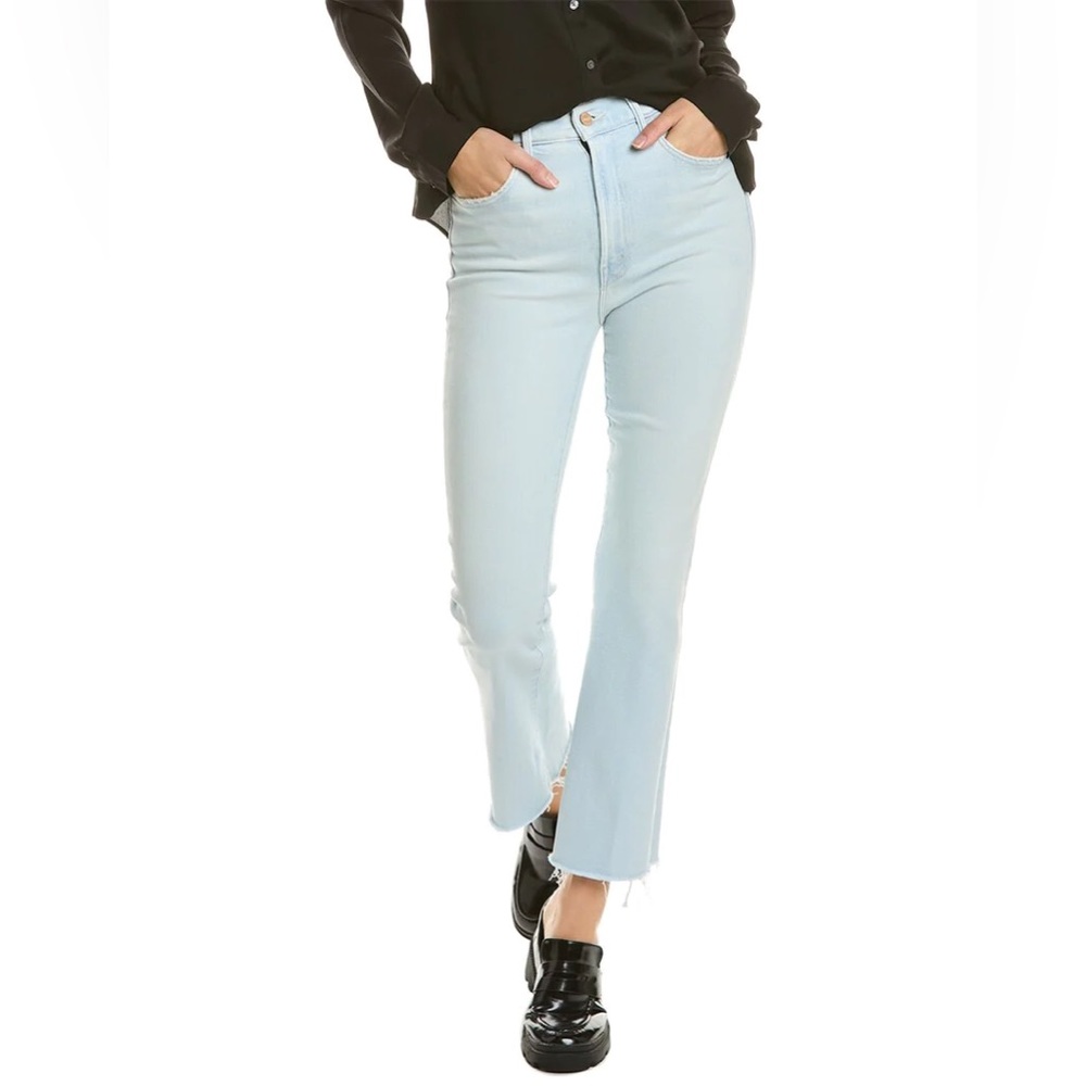 NWT MOTHER The Hustler Ankle Fray In Pina Colada Paradise 30